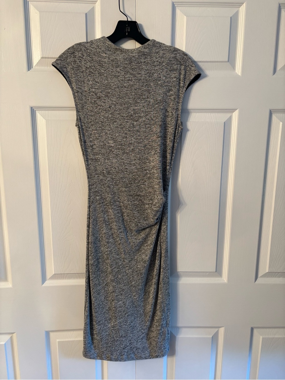 Heather Gray Cap-Sleeve Midi Dress